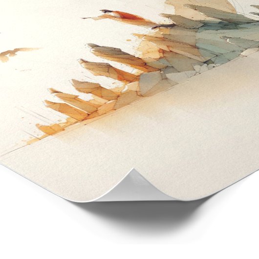 Sehen Sie sich die Vögel an - Wasserfarbe Jesus We Poster (Ecke)