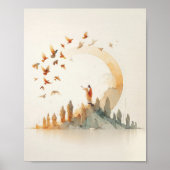 Sehen Sie sich die Vögel an - Wasserfarbe Jesus We Poster (Vorne)