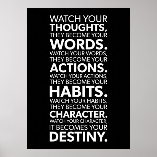 Sehen Sie sich Ihre Gedanken an, sie werden Ihre A Poster (Vorne)