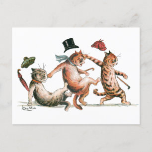 Sehen Sie sich Ihre Step Cats von Louis Wain an Postkarte