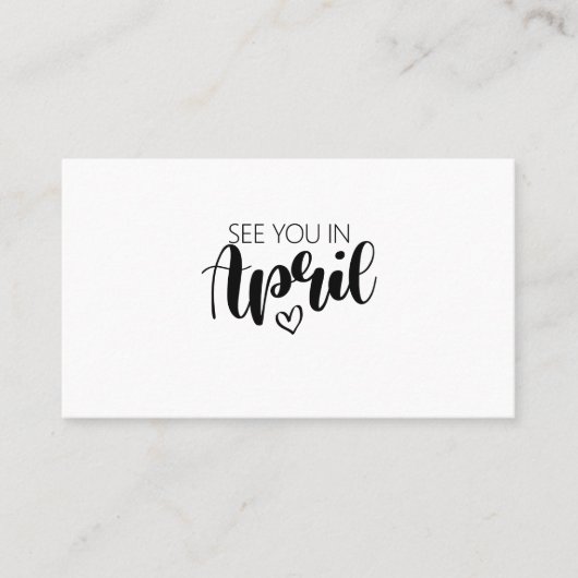 Sehen Sie sich im April Schwangerschaftsankündigun Visitenkarte (Vorderseite)