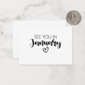 Sehen Sie sich im Januar Schwangerschaftsankündigu Mitteilungskarte (Vorderseite/Rückseite Beispiel)