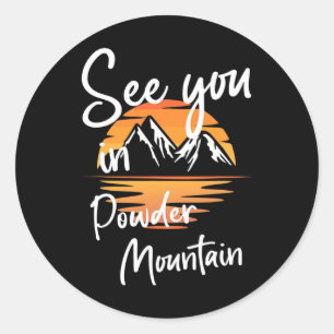 Sehen Sie sich im Pulverschnee der USA Urlaub Ski Runder Aufkleber