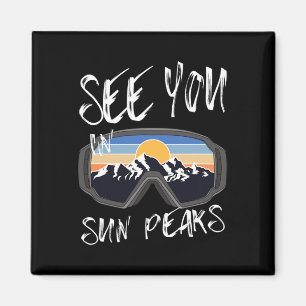 Sehen Sie sich in den Sonnenstrahlen Urlaub Skibri Magnet