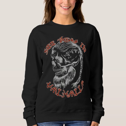 Sehen Sie sich in Valhalla Wikinger Wikinger Sweatshirt (Vorderseite)