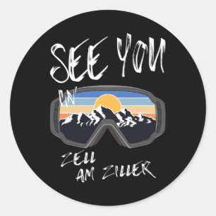 Sehen Sie sich in Zell am Ziller Tirol Urlaub Skig Runder Aufkleber