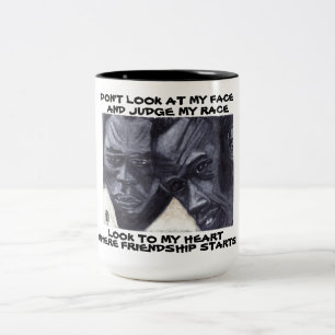 SEHEN SIE SICH NICHT MEIN GESICHT AN, UND RECHTFER ZWEIFARBIGE TASSE