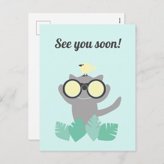 Sehen Sie sich Sie bald Erinnerung Postkarte mit K (Vorne/Hinten)