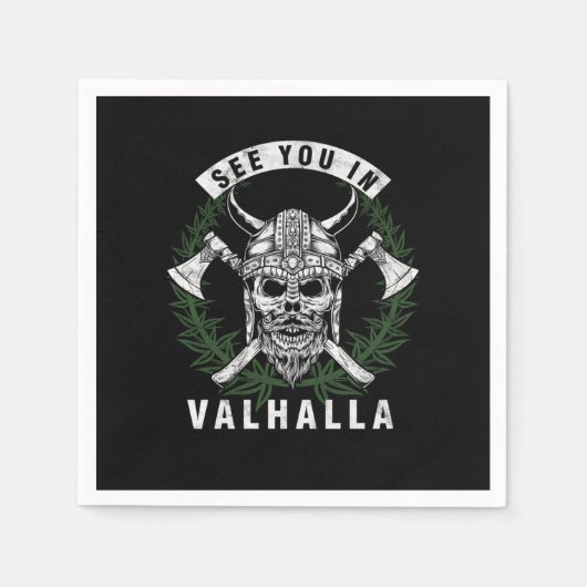 Sehen Sie sich Sie in Valhalla Cooler Norsemen Myt Serviette (Vorderseite)