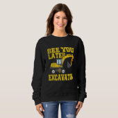 Sehen Sie sich später Bagger Kleinkind Junge Kinde Sweatshirt (Vorne ganz)