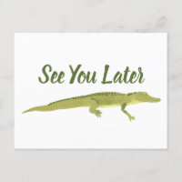 Sehen Sie sich später den anpassbaren Alligator an