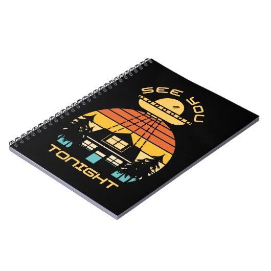 Sehen Sie Sie sich heute Abend Funny Alien UFO Notizblock (Linke Seite)