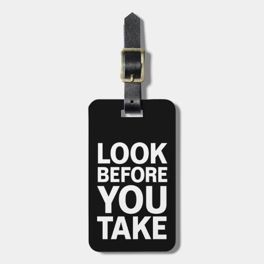 Sehen Sie vor der Einnahme nach (personalisierbar) Gepäckanhänger (Vorderseite vertikal)