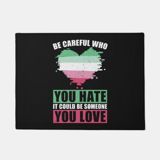 Sehen Sie, wen Sie LGBT-Geschenk abrosexual hasst Fußmatte (Vorderseite)