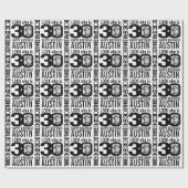 Sehen Sie, wer 30 Foto ist maßgeschneidert Mono 30 Geschenkpapier (Flach)