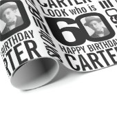 Sehen Sie, wer 60 Foto ist maßgeschneidert Mono 60 Geschenkpapier (Rolleneckpunkt)