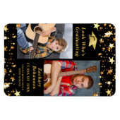 SEHEN SIE, WER Foto "Black Gold Stars" GESCHLOSSEN Magnet (Horizontal)