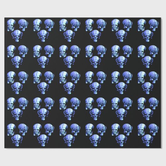 Sehen Sie, wie das Papier "Keine bösen Skulls" lau Geschenkpapier (Flach)