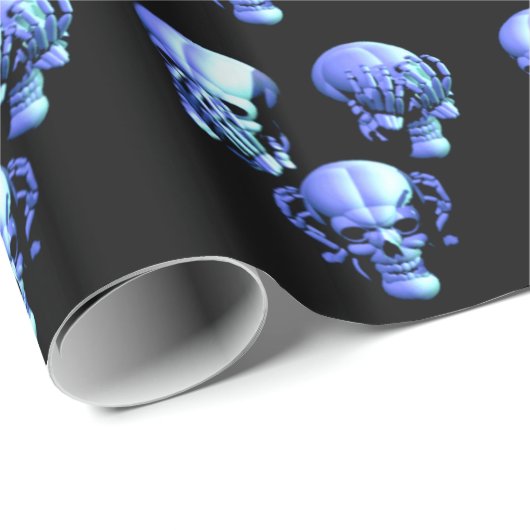 Sehen Sie, wie das Papier "Keine bösen Skulls" lau Geschenkpapier (Rolleneckpunkt)