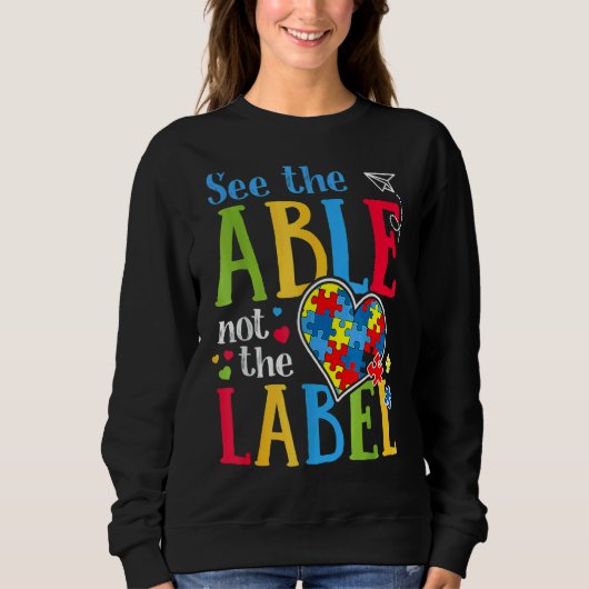 Sehen Sie, wie die Liebe des Labels Autismus Puzzl Sweatshirt (Vorderseite)