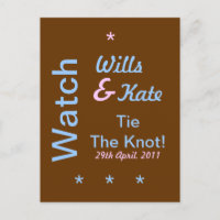 Sehen Sie Wills und Kate-Krawatte, die Knot-Postka
