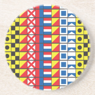 Sehen Sie Worthy_Signal Flaggen pattern_I Liebe zu Sandstein Untersetzer