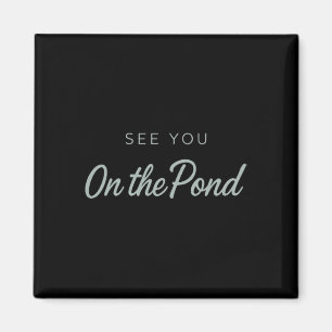 Sehen wir uns auf dem Teich Outdoor-Hockey Gefrore Magnet