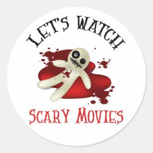 Sehen wir uns Beängstigende Filme an, Horror bese Runder Aufkleber