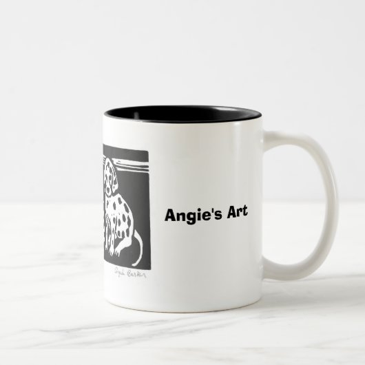 Sehende Angies Kunst "beschmutzt" Tasse (Rechts)