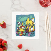 sehenswert beängstigend | Katzenkätzchen Halloween Serviette (Beispiel)