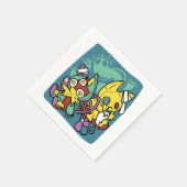 sehenswert beängstigend | Katzenkätzchen Halloween Serviette (Ecke)