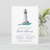 Sehenswürdigkeit | Aquarellfarbener Leuchtturm Pro Einladung (Stehend Vorderseite)