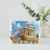 Sehenswürdigkeiten der griechischen Akropolis Postkarte (Stehend Vorderseite)