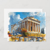 Sehenswürdigkeiten der griechischen Akropolis Postkarte (Vorne/Hinten)