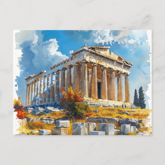 Sehenswürdigkeiten der griechischen Akropolis Postkarte (Vorderseite)