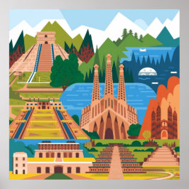 Sehenswürdigkeiten des hispanischen Erbes Poster