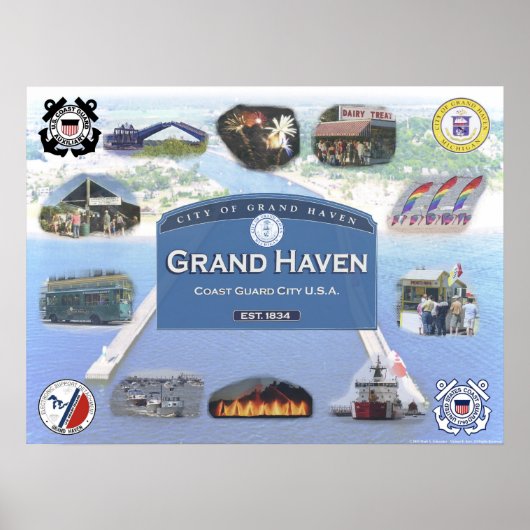 Sehenswürdigkeiten des Sommers - Grand Haven, Mich Poster (Vorne)