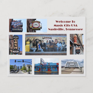Sehenswürdigkeiten in Nashville, Tennessee Postkar Feiertagspostkarte