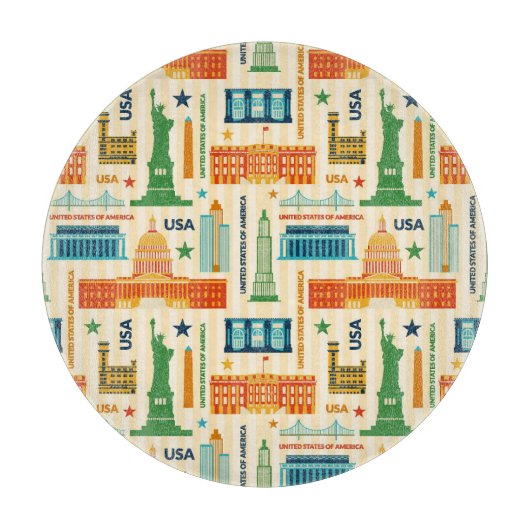 Sehenswürdigkeiten von USA Schneidebrett (Vorderseite)