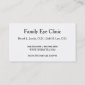 Sehkalkulationsklinik Ärzteoptischer Geschäftsbere Visitenkarte (Rückseite)