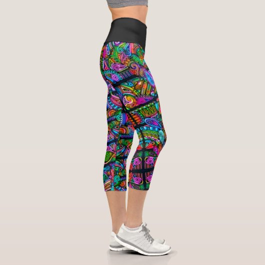 Sehr abstrakte Formen Art 10 Capri Leggings (Rechts)
