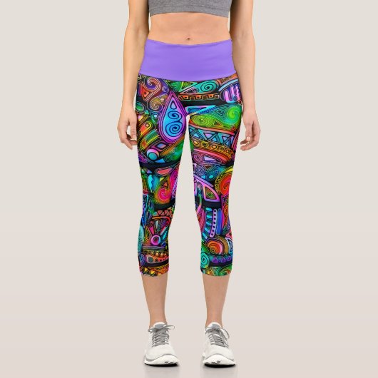 Sehr abstrakte Formen Art 10 Capri Leggings (Vorderseite)