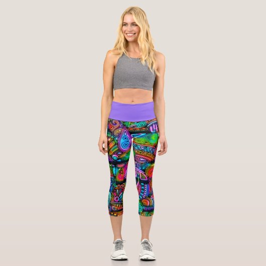 Sehr abstrakte Formen Art 10 Capri Leggings (Vorderseite)
