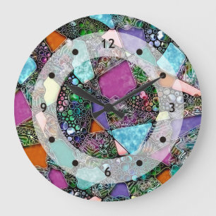 Sehr abstrakte Formen Art 11 Große Wanduhr