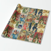 Sehr alte Weihnachtskarten mit Angeln Collage Geschenkpapier (Ungerollt)