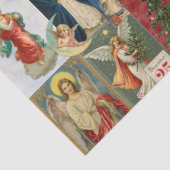 Sehr alte Weihnachtskarten mit Angeln Collage Seidenpapier (Detail)