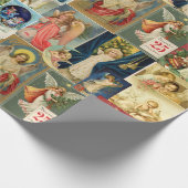 Sehr alte Weihnachtskarten mit Engel-Collage Geschenkpapier (Ecke)