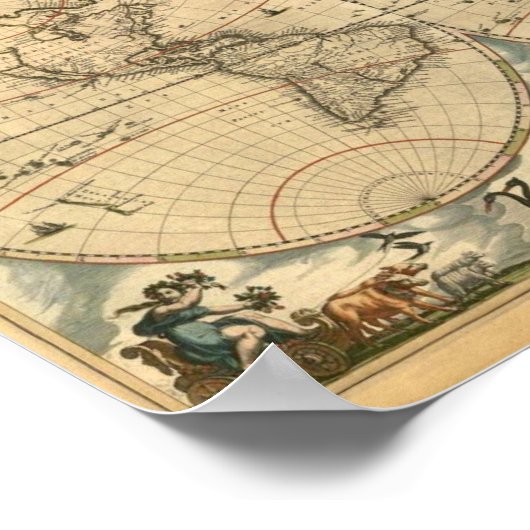 Sehr altes Latin World Map Poster (Ecke)