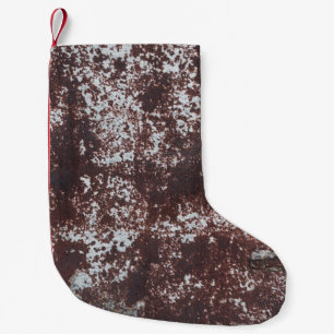 Sehr altes, rostiges Eisenblech. Texturierte Metal Kleiner Weihnachtsstrumpf