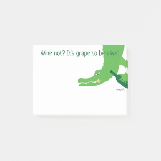 Sehr Angesagter Wine Alligator Post-it Klebezettel (Vorderseite)